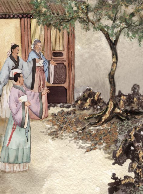 【田真歎荊】田真昆仲,議分紫荊。樹即枯死,悲悔同聲。 - 儒釋道文化教育
